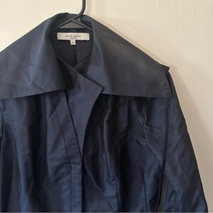 Luca Luca Italian 100% Silk Navy Jacket